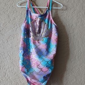 Mermaid Scale Swimsuit with Shell Design New Without Tags Size 10